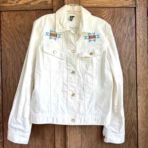 Ralph Lauren Beaded Jean Jacket Sz L